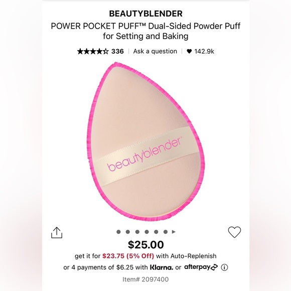 💙2/$20💙 Beauty Blender Power Pocket Dual Sided Powder Puff - Picture 2 of 2